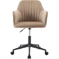 Vente-unique Bürostuhl höhenverstellbar - Samt - Beige & Schwarz - ELEANA