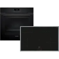 Siemens PQ225IA00Z (HB271ABB3+EH845BFB5E), Zonen-Induktionskochfeld, 5 Zone(n), Glaskeramik, Schwarz, Berührung, 80,2 cm
