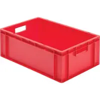 LA-KA-PE Transport-Stapelkasten B600xT400xH210 mm grau, geschlossen mit Griffloch