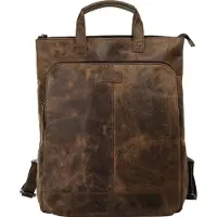 Bagan Cityrucksack , Damen, Gr. B/H/T: 40cm x 30cm x 6cm, onesize, braun, Leder, Rindsleder, Rucksäcke Cityrucksack, echt Leder
