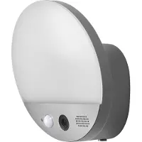 Osram SMART+ Wifi Camera Round, Wandbeleuchtung für den Außenbereich, Schwarz, Aluminium, Polycarbonat (PC), IP44, Garage, III