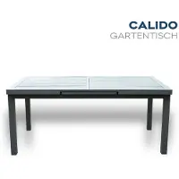 HOME DELUXE - Gartentisch ausziehbar - CALIDO - ca. 180 (240) x 97,5 x 76,5 cm - Gestell und Tischplatte, Gestell Aluminium, Tischplatte Glas, inkl. Zubehör I Gartenmöbel Ausziehtisch Balkonset