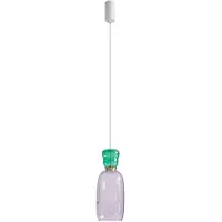 LUCANDE LED-Hängelampe Fay, lila/dunkelgrün, Glas, Ø 15 cm