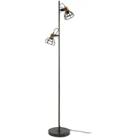 LINDBY Lucande Stehleuchte Arinthea, 2-flg., schwarz, Stahl, E14