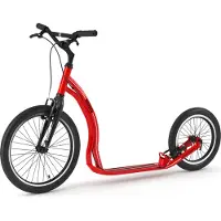 Yedoo Rodstr Alloy Tretroller - für Erwachsene und Teenager, bis 150 kg, mit Luftreifen 20/16 und verstellbarem Lenker Rot