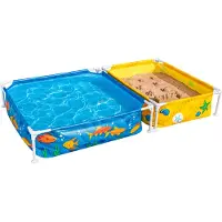 Bestway 561 Quadratischer Abnehmbarer Rohrrahmenpool Mit Sandkasten