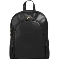 Cluty Cityrucksack , Damen, Gr. B/H/T: 30cm x 25cm x 12cm, onesize, schwarz, Leder, Rindsleder, unifarben, Rucksäcke Cityrucksack, echt Leder, Made in Italy