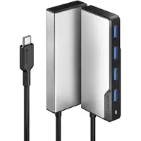 Alogic UCFUUA-SGR, USB 3.2 Gen 1 (3.1 Gen 1) Type-C, USB 3.2 Gen 1 (3.1 Gen 1) Type-A, 5000 Mbit/s, Schwarz, Silber, 0,21 m, 301 mm