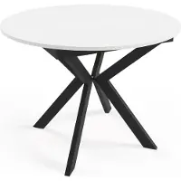 FURNLUX Esstisch Leia Weiss 100cm / Hauptfarbe: Weiß / Abmessungen: 100 x 78 x 138 cm