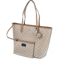 JOOP! Shopper JOOP "cortina 1.0 shopper lhz", Damen, Gr. B/H/T: 36cm x 29cm x 17cm, beige (sesame), Lederimitat, Taschen Shopper, Damen Handtasche mit doppeltem Henkel