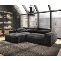 DELIFE Ecksofa Sirpio XL 270x170 cm Mikrofaser Schwarz Recamiere variabel