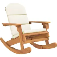 Syfax Adirondack-Schaukelstuhl mit Kissen Massivholz Akazie
