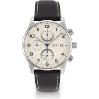 Audi collection Original Audi Chronograph, Herren, silber/beige, Herrenuhr, Armbanduhr