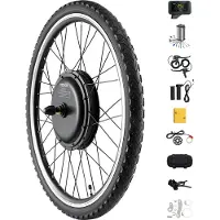 Vevor 1000 W Elektro-Fahrrad Kit, 48 V 420 U/min φ650mm Vorderrad-E-Bike-Nabenmotorsatz mit verbessertem Geschwindigkeitsregler, Gasgriffsatz, LCD-Display und PAS-System für Rennrad