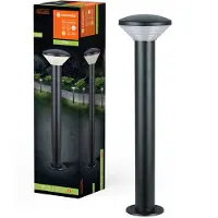 Ledvance ENDURA HYBRID OLONA Außenleuchte, Hybridleuchte, 2W, 140lm, warmweiße Lichtfarbe, 3.000K Farbtemperatur, dunkelgrau, Edelstahl, IP44 & IP67 Schutzklasse, Solar- & Stromnetzbetrieb