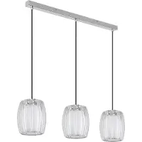 Globo Hängeleuchte Maribel Länge 86 cm chrom/klar Kunststoff 3-fl.