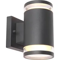 Globo Außenleuchte Aluminium anthrazit matt, Kunststoff klar, Richtung Lichtschein: auf- und abwärts, IP44, BxH: 100x165mm, AL: 130mm, exkl. 2x GX53 LED 11W 230V
