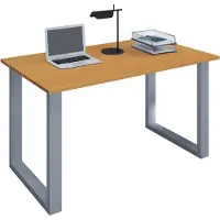 VCM Holz Schreibtisch | H. 76 x B. 80 x T. 50 cm | Computertisch schlicht | Füße aus hochwertigem Metall | Arbeitstisch | Büromöbel - Lona U