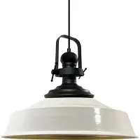 Bamyum Pendelleuchte Weiß-Asletl Hängelampe Metall Ø40 cm, Modern Lampe