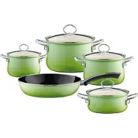 Riess NOUVELLE Emaille Kochgeschirr-Set 5-tlg Smaragd