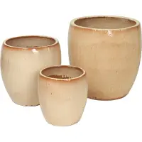 Broste Copenhagen Karmen Outdoor-Töpfe gelb - 3er Set