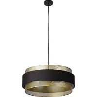 Osram Decor Hornet Pendelleuchte 3xE27 Schwarz Gold 500mm, Hängelampe, Metall, Textil für Esszimmerbeleuchtung