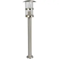 LINDBY Wegelampe Noemi, grau, Edelstahl, 80 cm, IP44