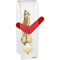 Hermle 23063-Y10721 Tischuhr Bogen Miles Acryl klar Zeiger rot Werk messing