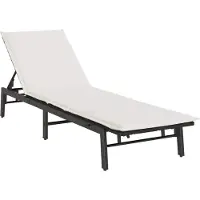 Syfax Sonnenliege mit Auflage Schwarz Poly-Rattan