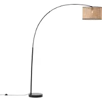 Brilliant Bogenstehleuchte Wiley mit Rattan