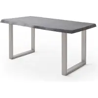 Lomadox Esszimmer Tisch 240x100 cm, Akazie massiv, grau sandgestrahlt - COSENZA-06