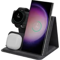 IMoshion 3-in-1 Faltbares kabelloses Ladegerät für Samsung - Galaxy Phone / Galaxy Buds / Galaxy Watch - Grau