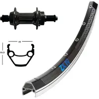 Exal Winora H-Rad 28x1.75Alu.sz Schr.ZKR.SSP 36L ZX 19 schw/silb.Niro-Spei.(sz)