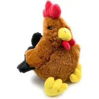 Onwomania Plüschtier Kuscheltier Stoff Tier Huhn Hahn Vogel Bauernhof 25cm Braun