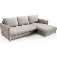 Bettso Schlafeckcouch BELIS BOUCLE beige Ecksofa mit Schlaffunktion für das Wohnzimmer