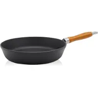 Karl Krueger Karl Krüger 60024 Gusseisenpfanne Rustica mit Holzgriff - emailliert - außen u. innen schwarz matt - 24 cm