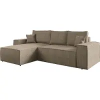 Mirjan 24 Ecksofa Malaga L Cord mit Schlaffunktion und Bettkasten, Eckcouch, Stilvoll Polsterecke vom Hersteller (Farbe: Poso 02 ,Seite: Links)