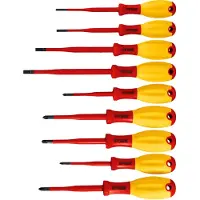 Stier Schraubendreher-Satz slimVDE+, 9-teilig, 80 - 125 mm, mit Schlitz, Phillips (PH), Pozidriv (PZ), PlusMinus-Pozidriv (SL/PZ)