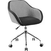 Dmora Bürostuhl Dgorgon, Arbeitsbürostuhl, Ergonomischer Bürostuhl, 56x58h77/84 cm, Grau und Schwarz