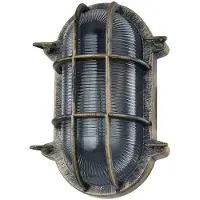 LINDBY Außenwandlampe Daaje, goldfarben, 16 cm, Aluminium