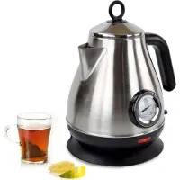 Syntrox Germany Retro Wasserkocher 1,7L mit Thermometer 2200W Edelstahl