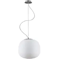 LINDBY Pendelleuchte Ginevra, Ø 38 cm, weiß, Glas, E27
