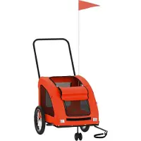 Syfax Fahrradanhänger für Hunde Orange Oxford-Gewebe und Eisen