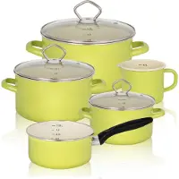 Karl Krueger Topf-Set KRÜGER "Juist", grün (pastellgrün), Töpfe, Topf-Set, Induktion