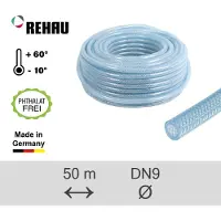 Rehau PVC-Schlauch Raufilam-E Innendurchmesser 9mm Länge 50m DIN53505 max. 16bar glasklar / flexibel - 10285611002
