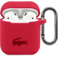 Lacoste Liquid Silicone Glossy Printing Logo Case fr AirPods 1/2 rot