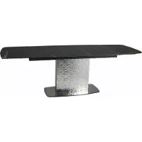 Feldmann-Wohnen Esstisch Monlero Küchentisch Ceramic 160-240x90x76cm Farbe wählbar ausziehbarschwarz Marmor / Edelstahl