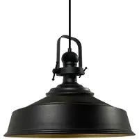 Bamyum Pendelleuchte Schwarz-Asletl Hängelampe Metall Ø40 cm, Modern Lampe