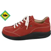 Finn Comfort FINNAMIC Otaru Damen Schnürschuhe mit Reißverschluss rot Nubukleder - Größe: UK 5
