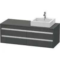 Duravit Waschtischunterbau KETHO 550 x 1400 x 496 mm Becken rechts graphit matt